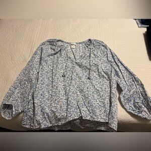 H&M Blue Floral Blouse